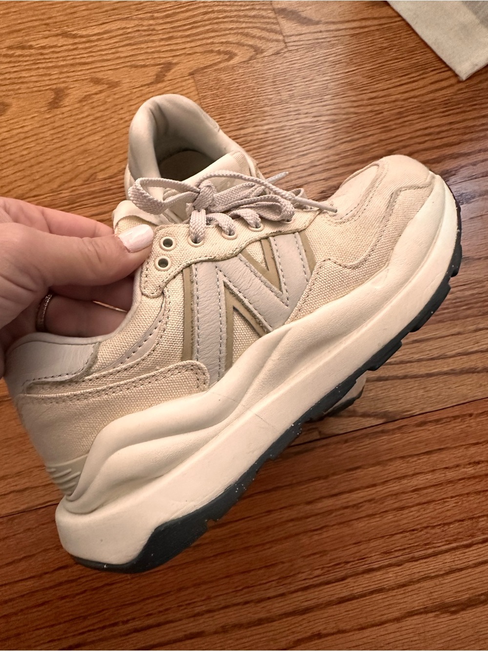 New Balance Kids Cream White Sneakers